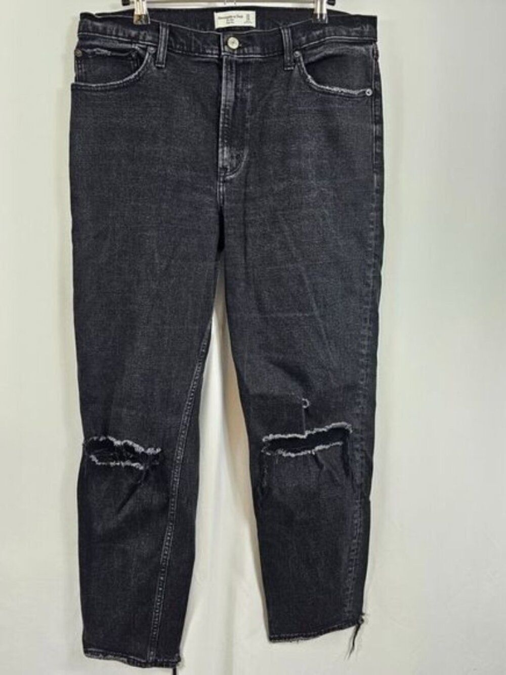 Abercrombie & Fitch The Mom High Rise Jean In Black - Size 14L